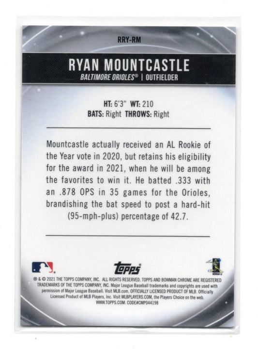 2021 Bowman Ryan Mountcastle Card Chrome Rookie of the Year Favorites  Orioles