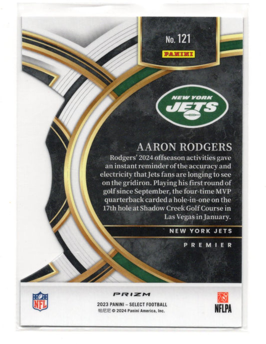 2023 Panini Select Aaron Rodgers Card Red and Yellow Prizms Die Cuts Jets