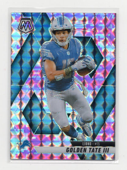 2025 Panini Mosaic Golden Tate III #214 Detroit Lions Pink Camo Prizm