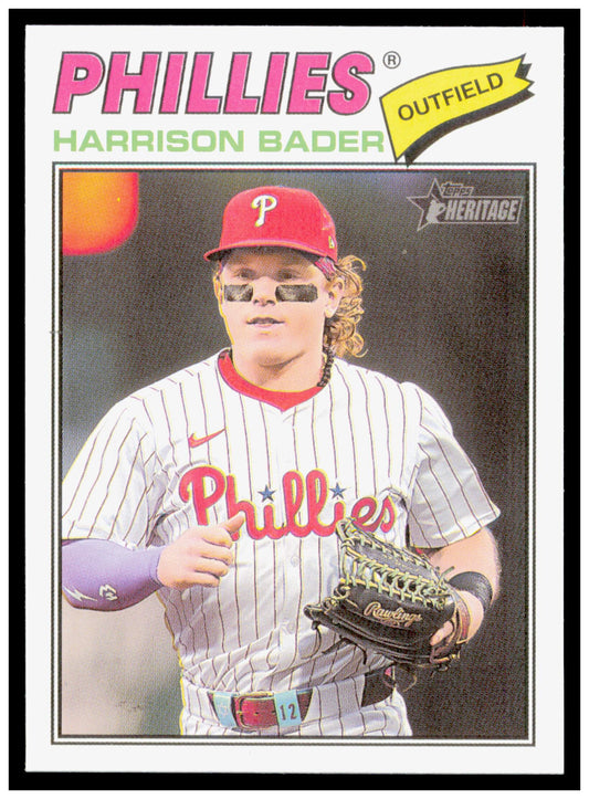 2026 Topps Heritage Harrison Bader Card Philadelphia Phillies #357