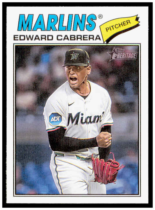 2026 Topps Heritage Edward Cabrera Card Miami Marlins #169
