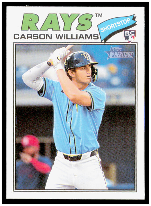 2026 Topps Heritage Carson Williams Card RC Tampa Bay Rays #161