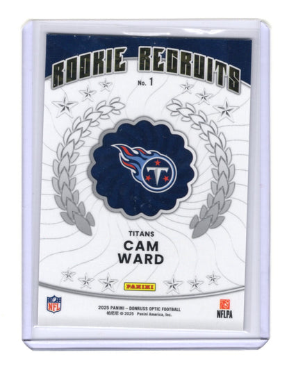 2025 Donruss Optic Cam Ward Card Rookie Recruits Tennessee Titans #1
