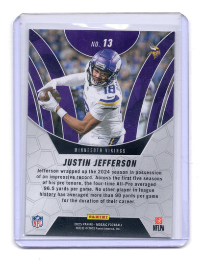 2025 Panini Mosaic Justin Jefferson Card Elevate Minnesota Vikings #13