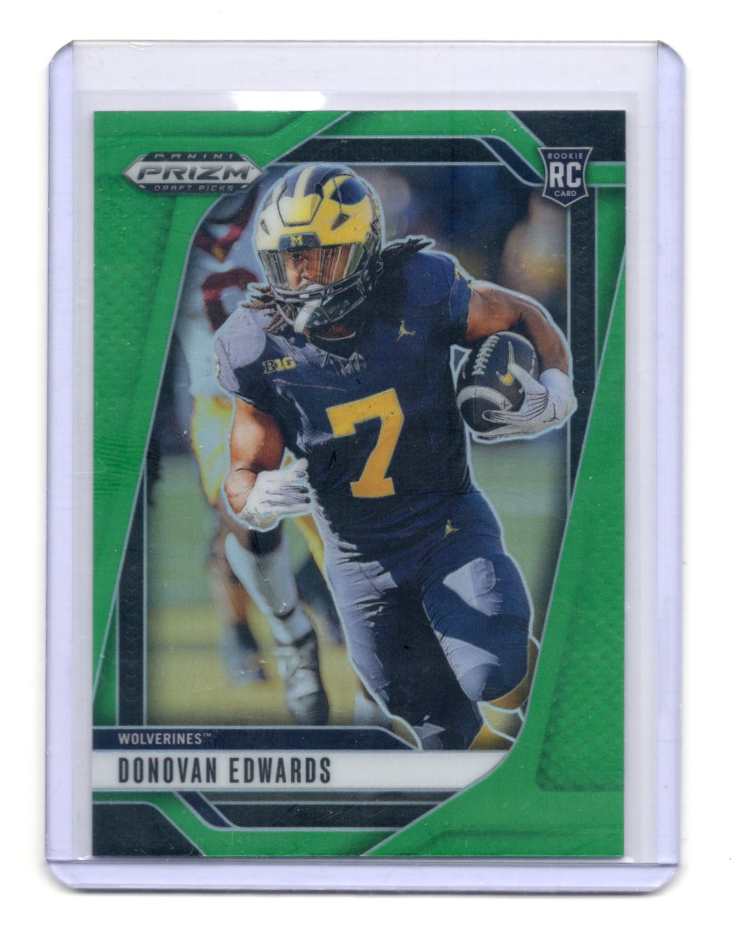 2025 Panini Prizm Draft Picks Donovan Edwards Card Prizms Green Wolverines