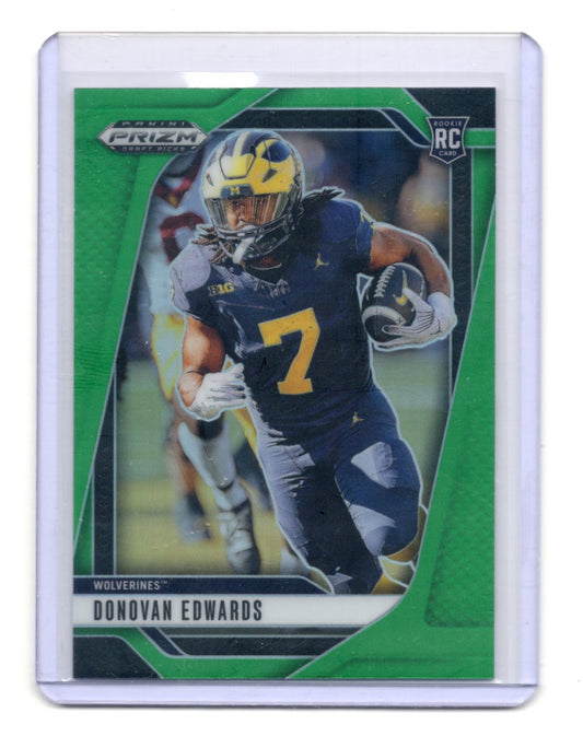 2025 Panini Prizm Draft Picks Donovan Edwards Card Prizms Green Wolverines