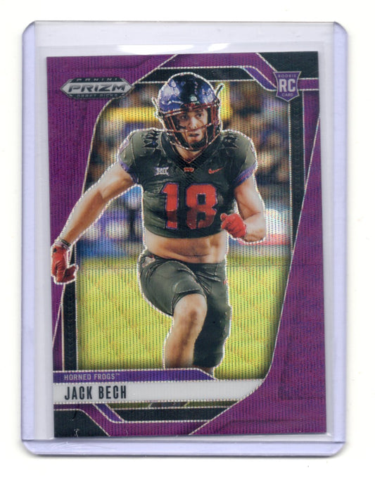 2025 Panini Prizm Draft Picks Jack Bech Card Prizms Purple SN TCU Horned Frogs