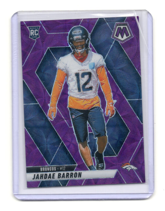 2025 Panini Mosaic Jahdae Barron Card Purple Scope RC Denver Broncos #361