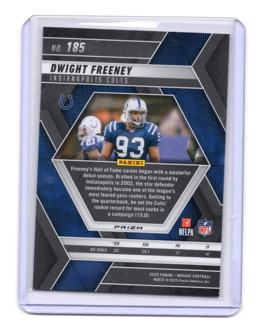 2025 Panini Mosaic Dwight Freeney Card Purple Scope Indianapolis Colts #185