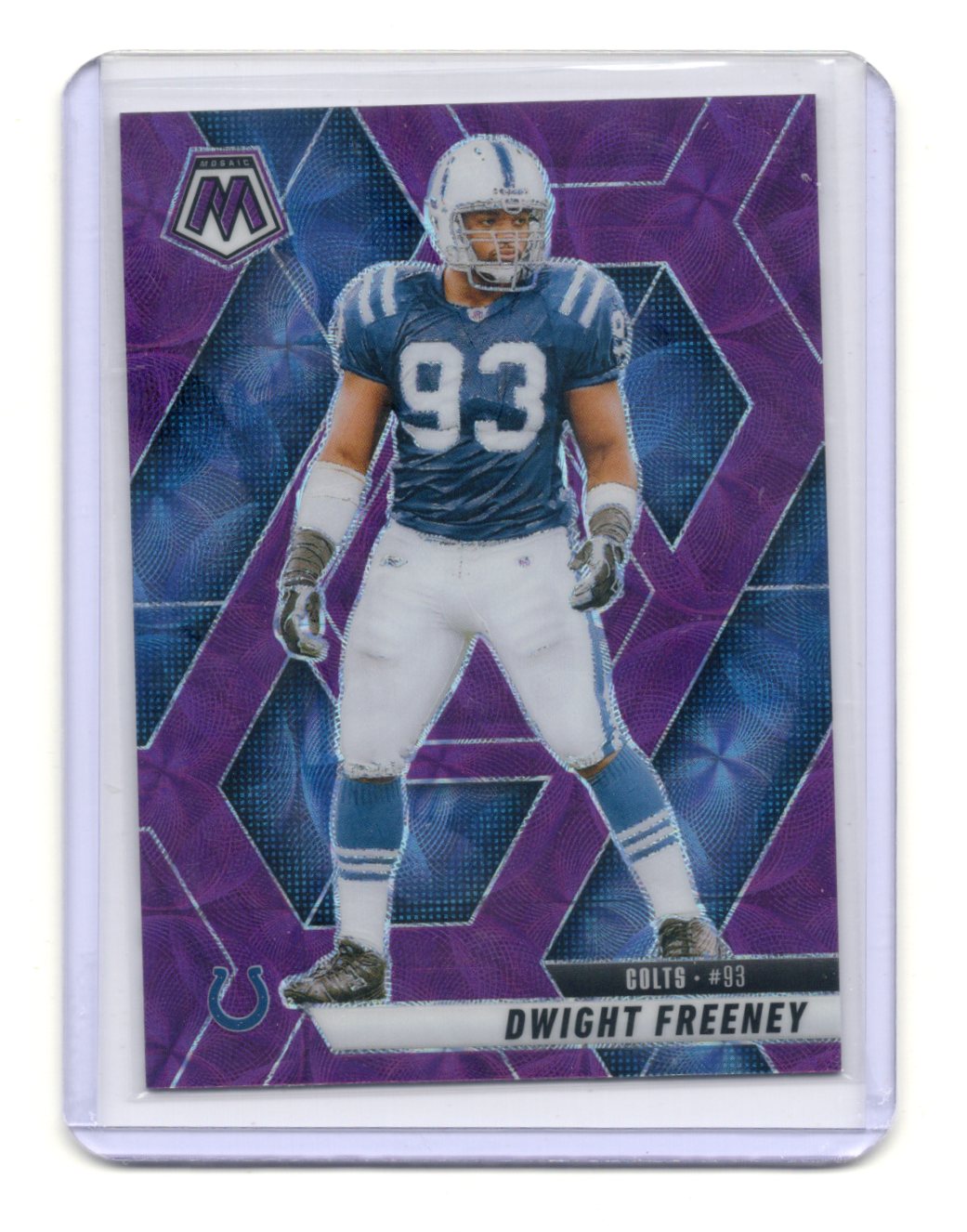 2025 Panini Mosaic Dwight Freeney Card Purple Scope Indianapolis Colts #185