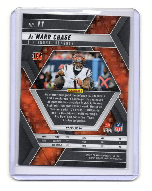 2025 Panini Mosaic Ja'Marr Chase Card Purple Scope Cincinnati Bengals #11