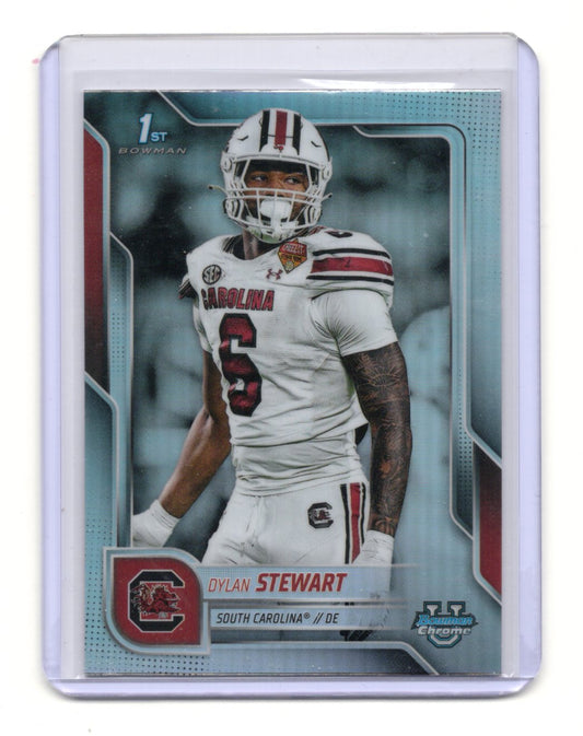 2025 Bowman University Chrome Dylan Stewart Card Refractor  Gamecocks #124