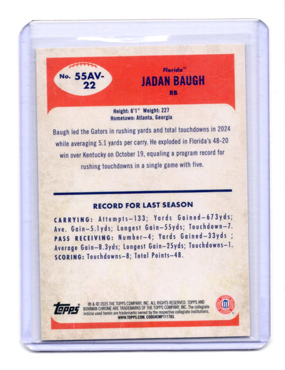 2025 Bowman University Chrome Jadan Baugh Card 1955 Bowman Football Florida