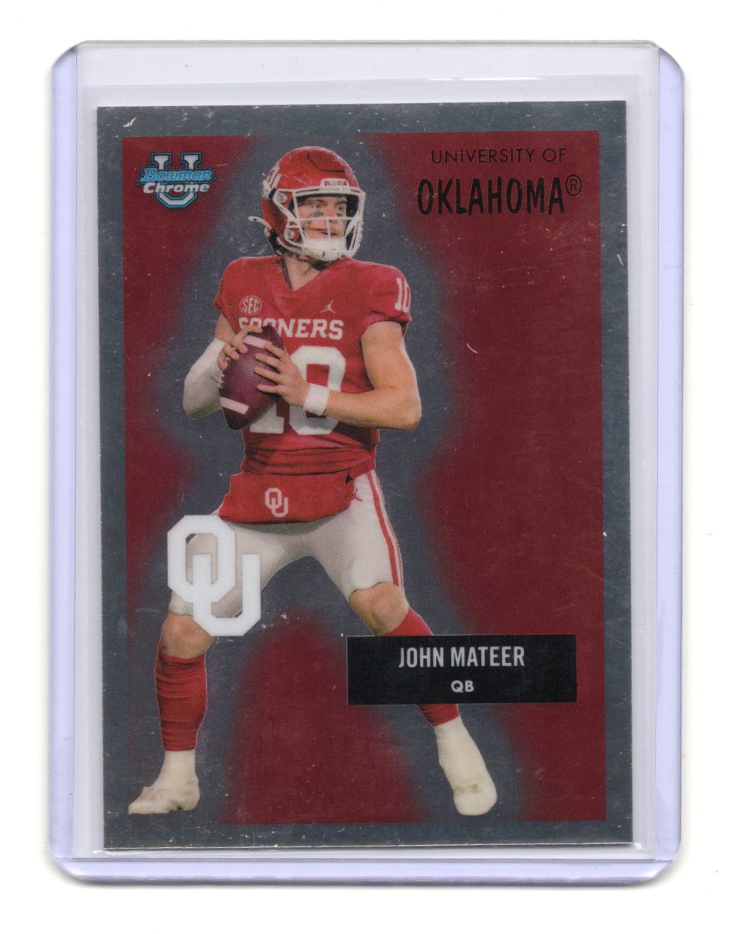 2025 Bowman University Chrome John Mateer Card 1955 Bowman Football Sooners
