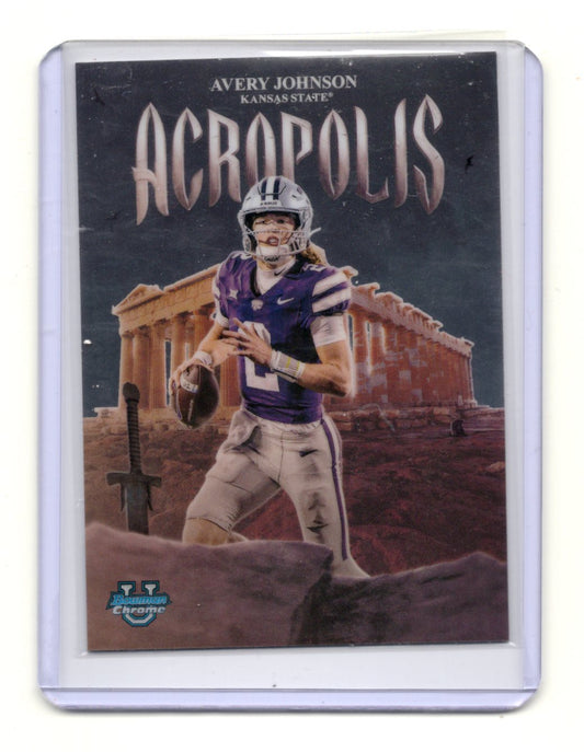 2025 Bowman University Chrome Avery Johnson Card Acropolis  Wildcats #A-1