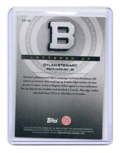 2025 Bowman University Chrome Dylan Stewart Card Lettered Up South Carolina