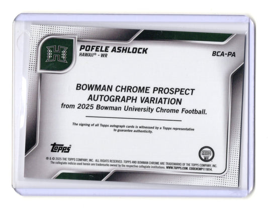 2025 Bowman Chrome U Pofele Ashlock Prospect Auto 1st RC Hawaii #BCA-PA