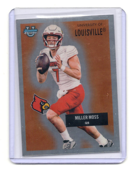 2025 Bowman University Chrome Miller Moss Card 1955 Bowman Football Louisville