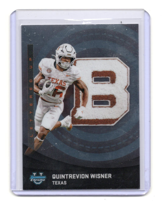 2025 Bowman University Chrome Quintrevion Wisner Card Lettered Up Texas