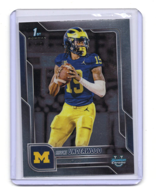 2025 Bowman University Chrome Bryce Underwood Card Michigan Wolverines #196