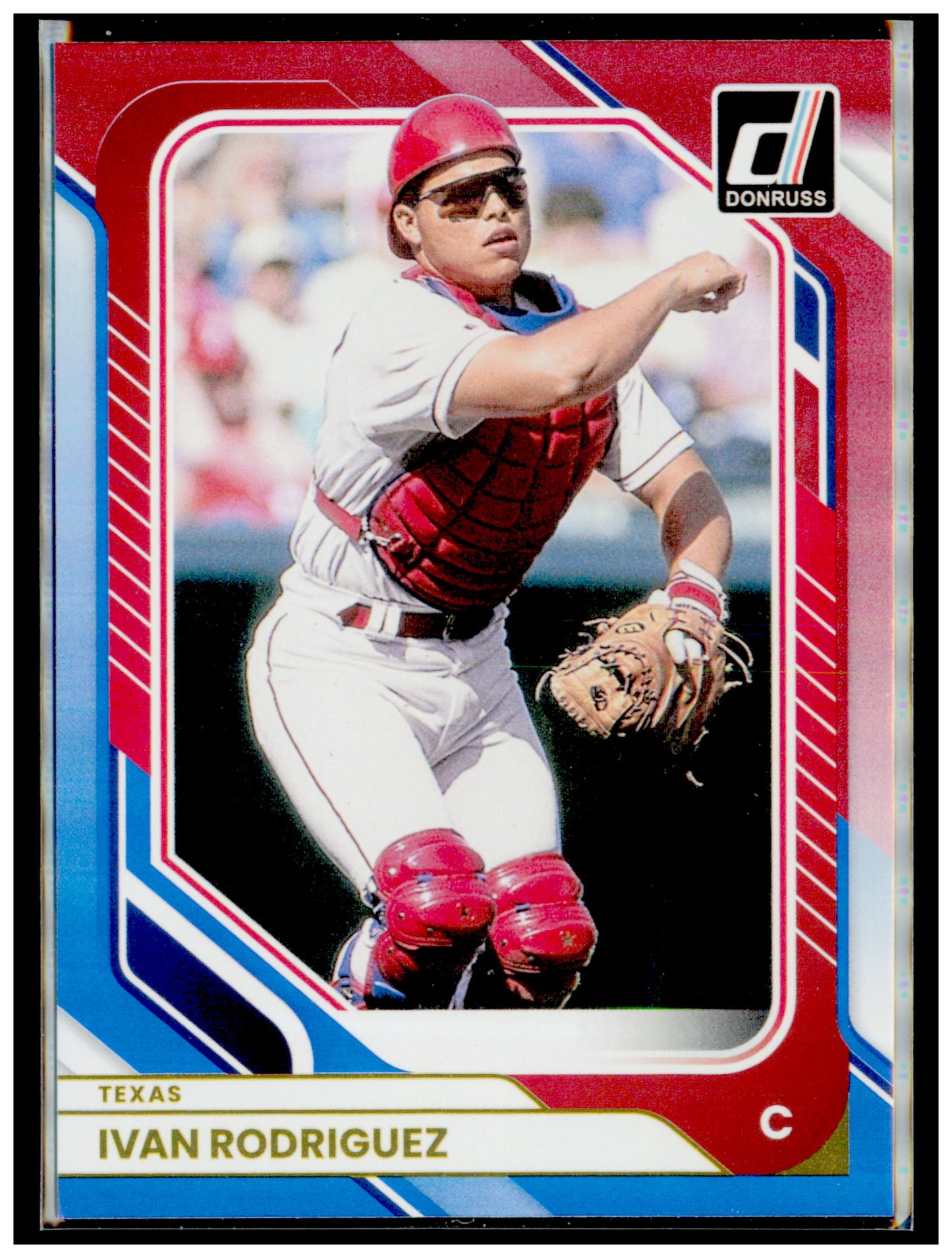 2026 Donruss Ivan Rodriguez Card Red and Blue Texas Rangers #64