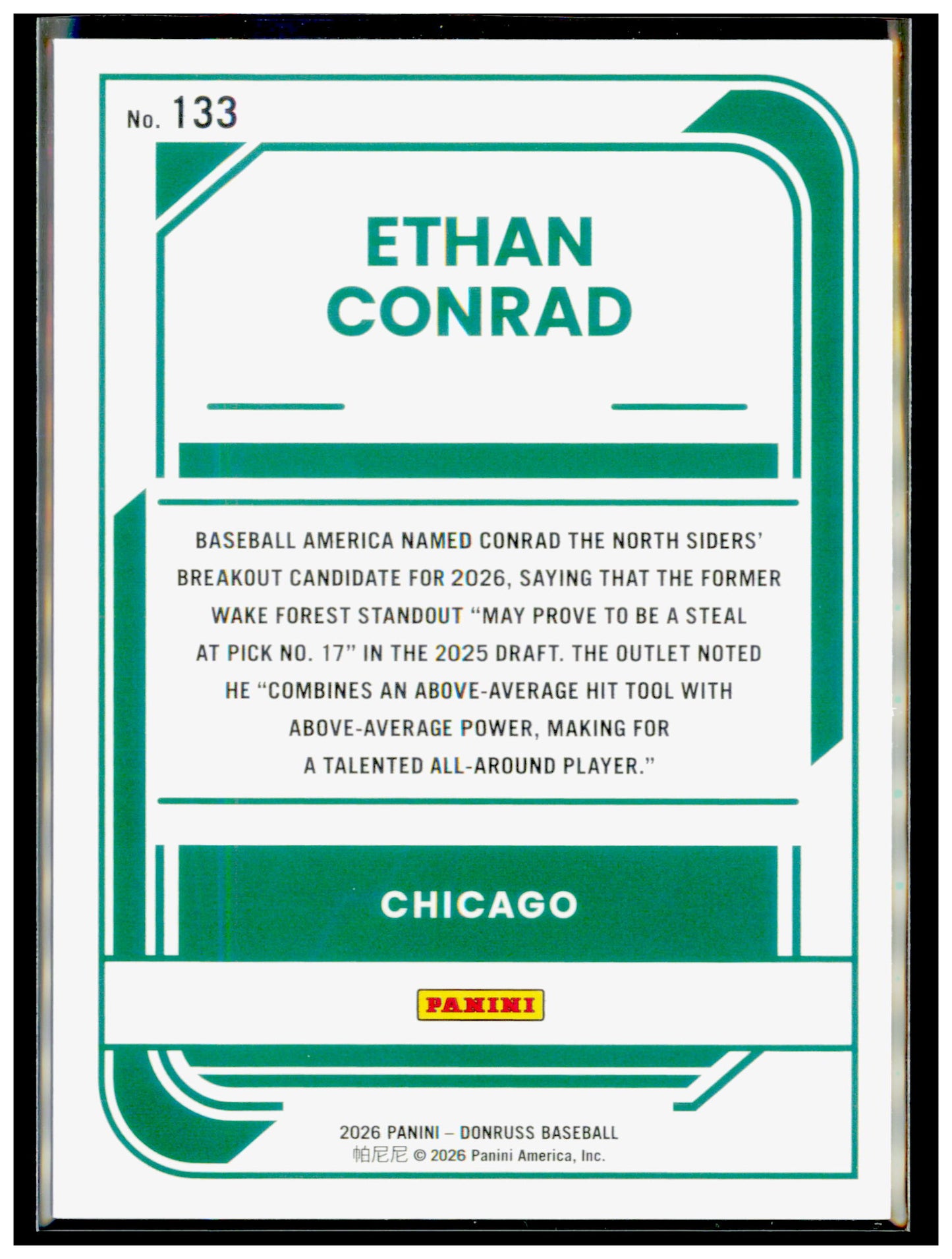 2026 Donruss Ethan Conrad Liberty Foil #133 Rated Prospect CHI