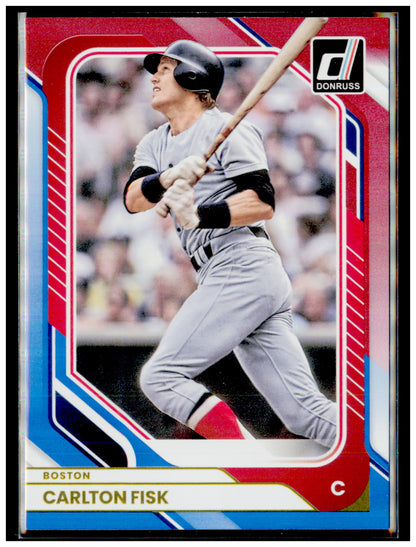 2026 Donruss Carlton Fisk Card Red and Blue Boston Red Sox #79