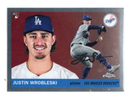 2025 Topps Chrome Platinum Justin Wrobleski Card RC Los Angeles Dodgers #393