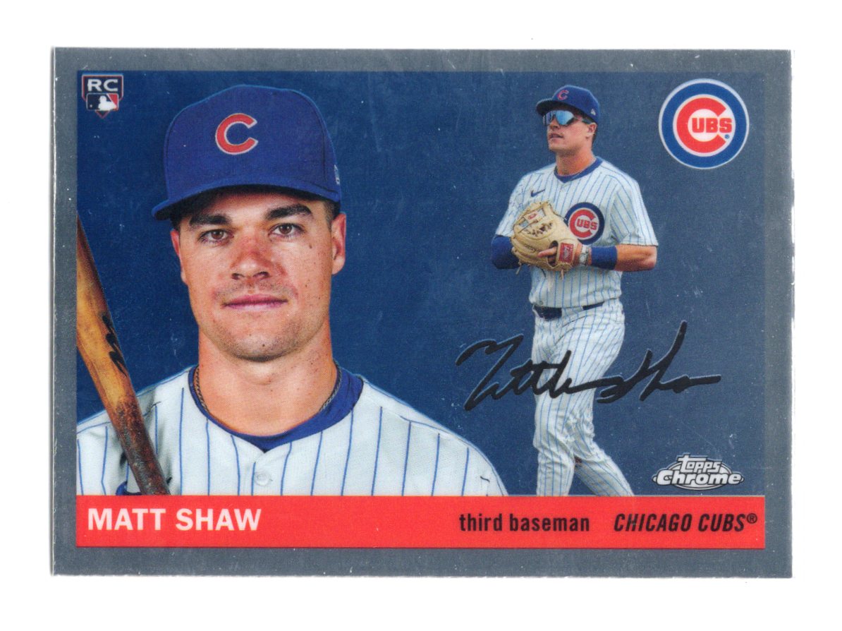 2025 Topps Chrome Platinum Matt Shaw Card RC Chicago Cubs #309