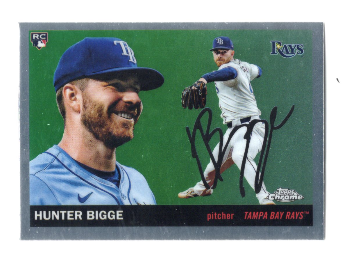 2025 Topps Chrome Platinum Hunter Bigge Card RC Tampa Bay Rays #296