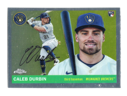 2025 Topps Chrome Platinum Caleb Durbin Card RC Milwaukee Brewers #297