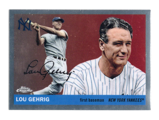 2025 Topps Chrome Platinum Lou Gehrig Card New York Yankees #490