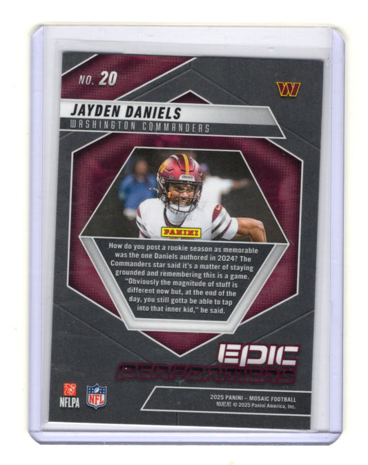 2025 Panini Mosaic Jayden Daniels Card Epic Performers Washington Commanders #20
