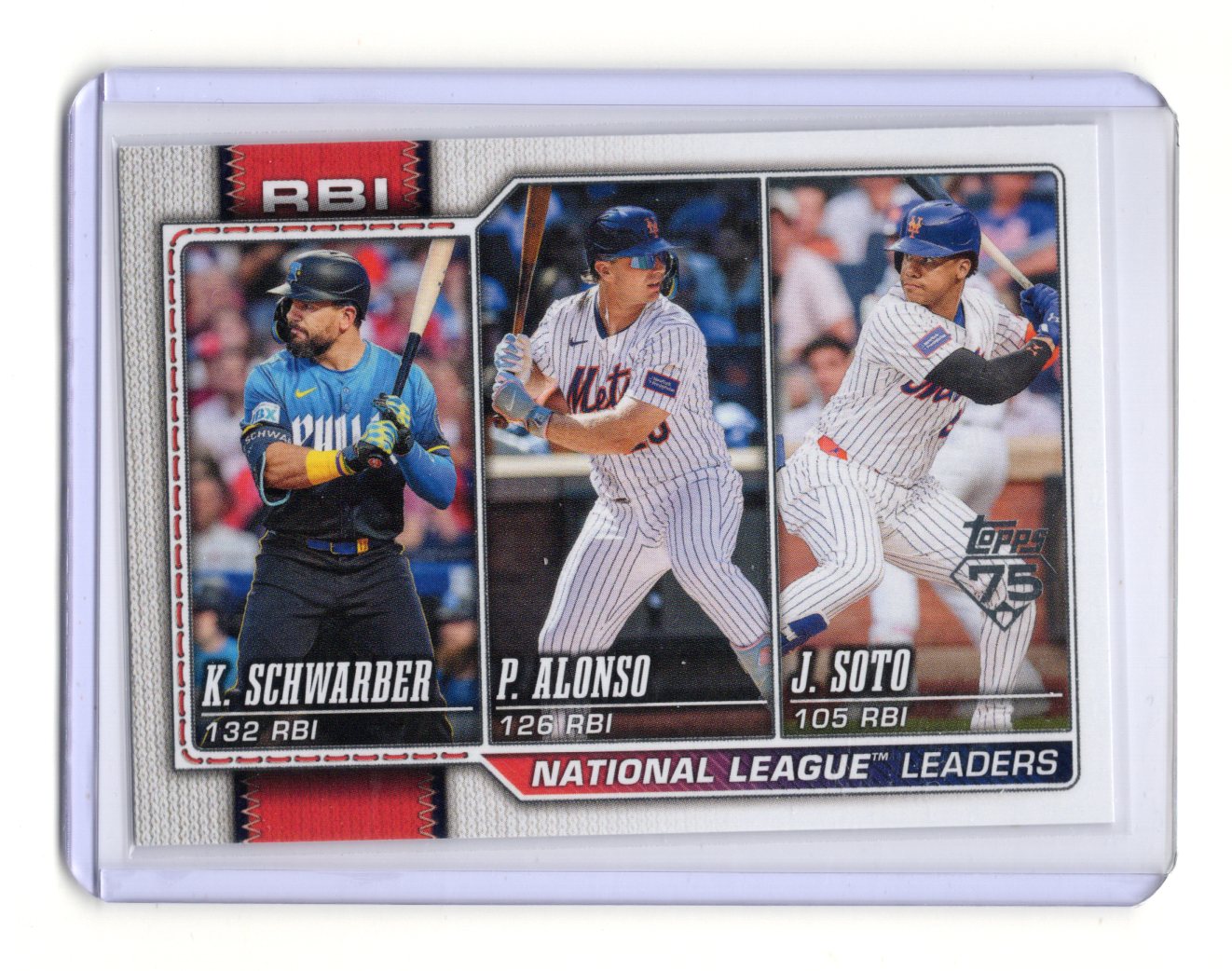 2026 Topps National League Leaders RBI Schwarber /  Alonso /  Soto