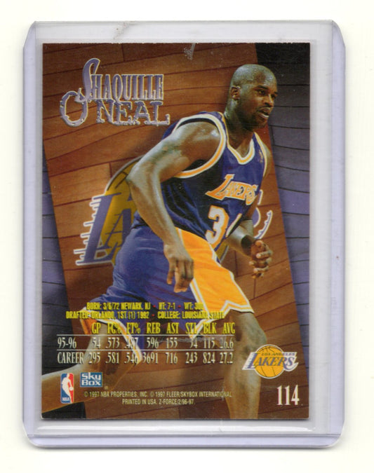 1996-97 SkyBox Z-Force Shaquille O'Neal Card Los Angeles Lakers #114