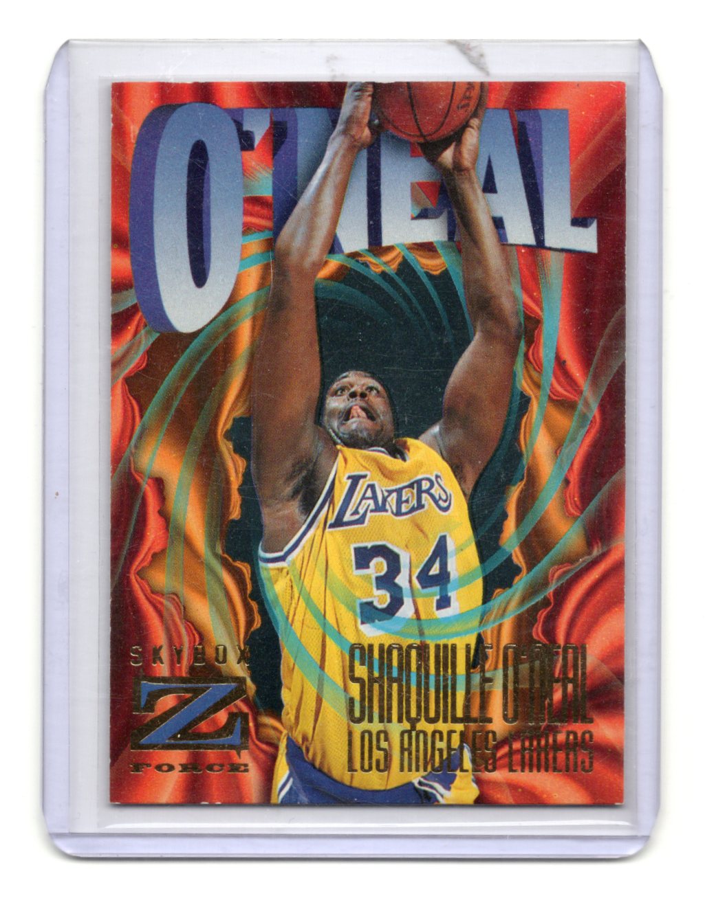1996-97 SkyBox Z-Force Shaquille O'Neal Card Los Angeles Lakers #114