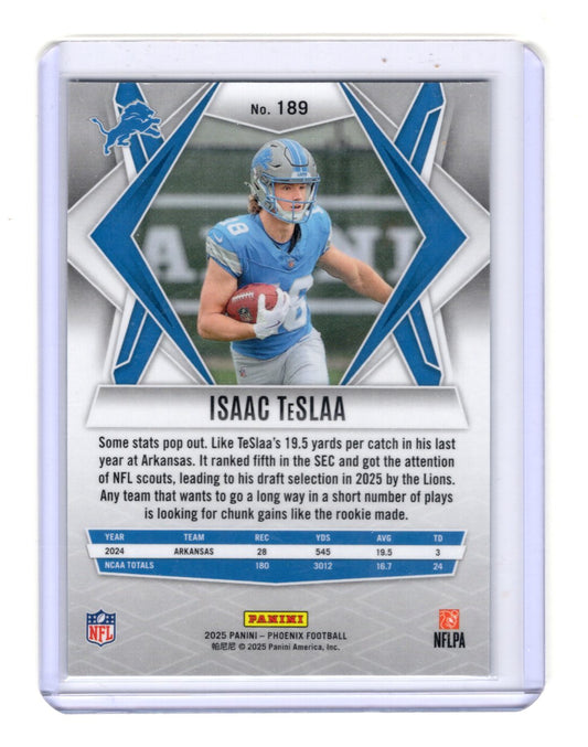 2025 Panini Phoenix Isaac TeSlaa Card RC Detroit Lions #189