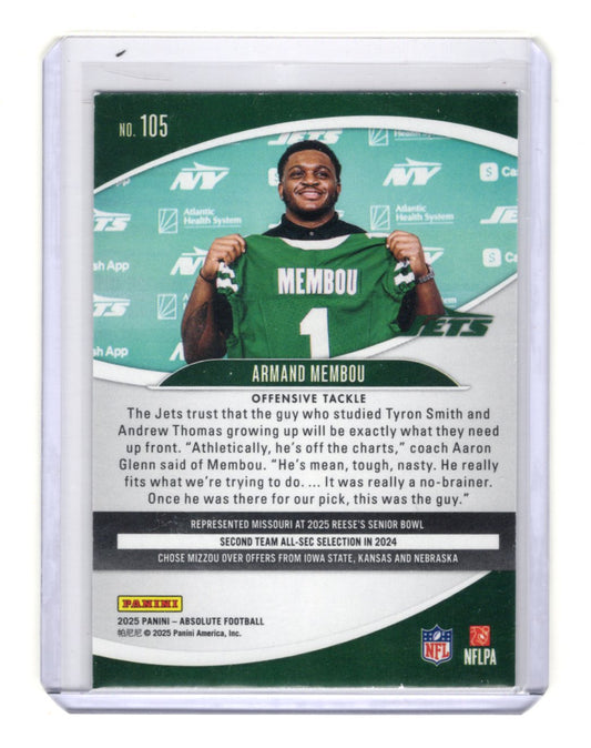 2025 Panini Absolute Armand Membou Card Retail RC New York Jets #105