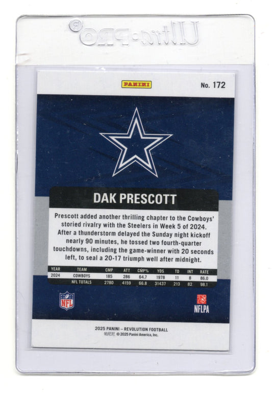 2025 Panini Revolution Dak Prescott Card Dallas Cowboys #172