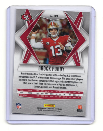 2025 Panini Phoenix Brock Purdy Base Prizm Holo Refractor #33 49ers