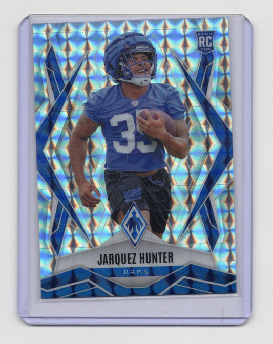 2025 Panini Phoenix Jarquez Hunter Silver Pyramids Prizm RC #232 Rookie Rams