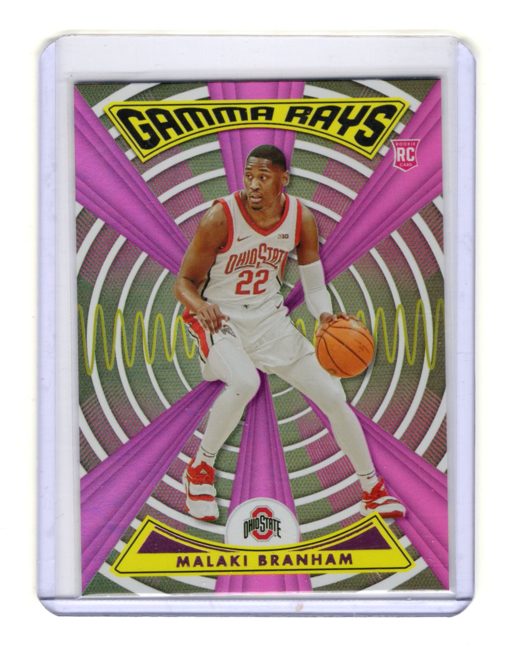 2022 Panini Chronicles Draft Picks Malaki Branham Card Gamma Rays Pink  Buckeyes