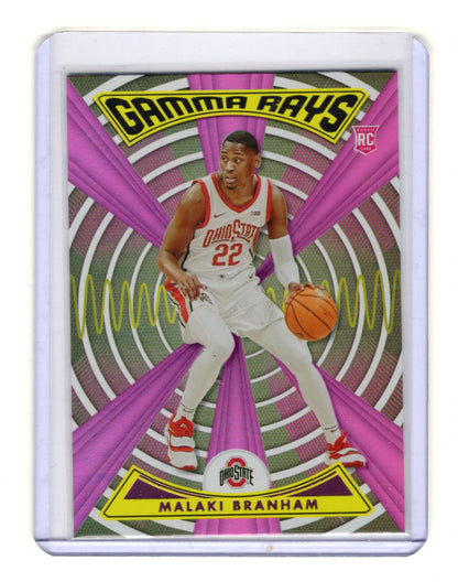 2022 Panini Chronicles Draft Picks Malaki Branham Card Gamma Rays Pink  Buckeyes