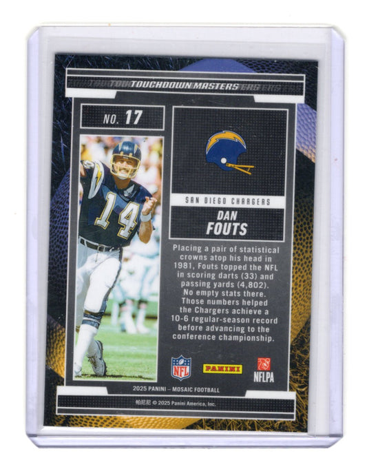 2025 Panini Mosaic Dan Fouts Card Touchdown Masters Mosaic  Chargers