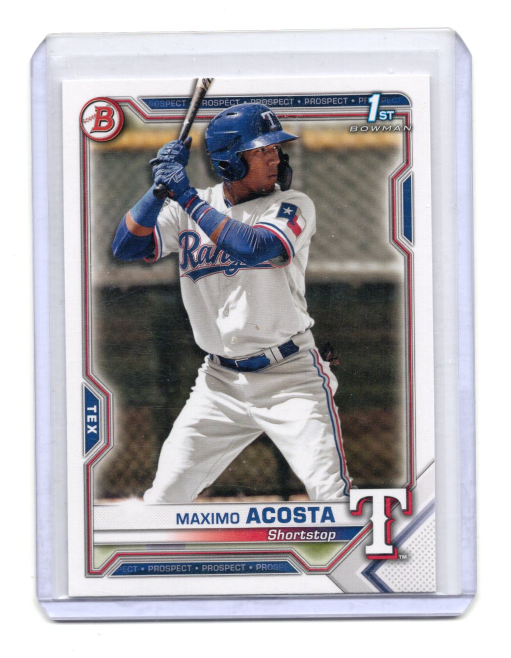 2021 Bowman Maximo Acosta Card Prospects Texas Rangers #BP-7
