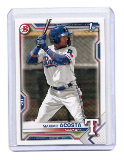 2021 Bowman Maximo Acosta Card Prospects Texas Rangers #BP-7