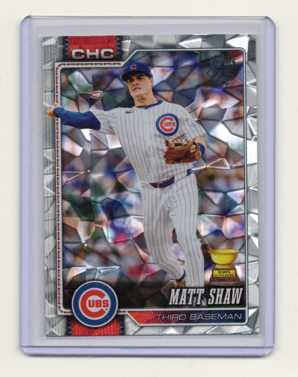 2026 Topps Matt Shaw Card Silver Crackle Foil Chicago Cubs #27