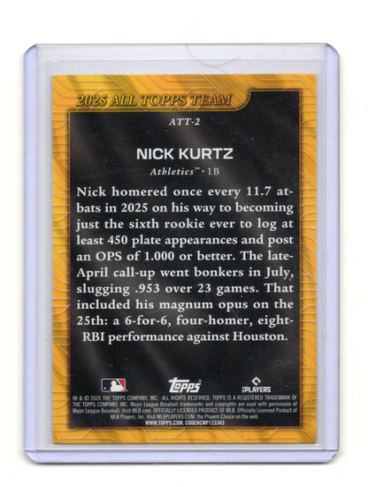 2026 Topps Nick Kurtz Card 2025 All Topps Team Athletics #ATT-2
