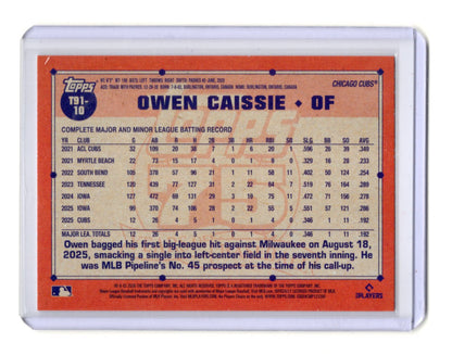 2026 Topps Owen Caissie  1991 Topps Baseball 35th Anniversary Series One Cubs