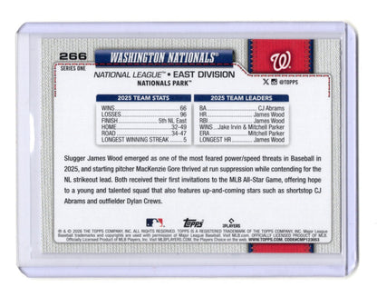 2026 Topps Washington Nationals Card Silver Crackle Foil Washington Nationals